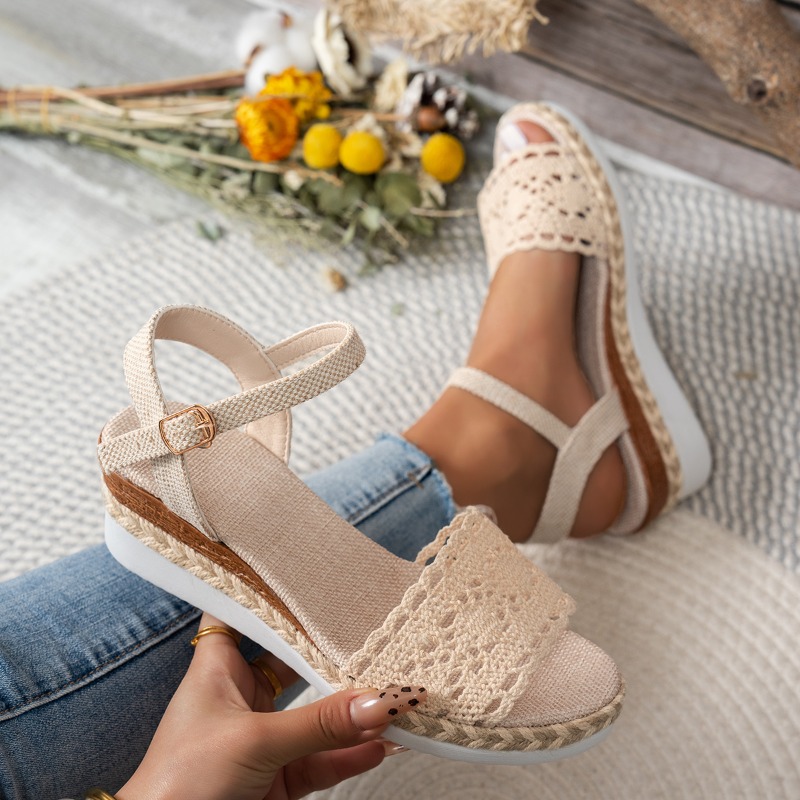 Wedge Espadrille Women - 여성 레이스 웨지 샌들 에스파드리유 플랫폼