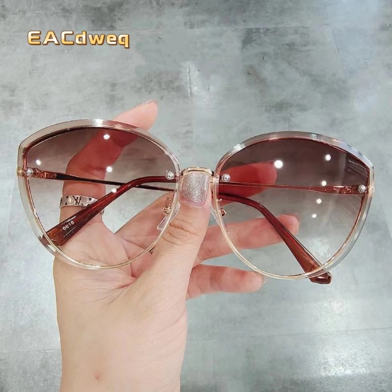 Sunglasses Cat Eye - 고품질 여성용 오벌형 무테 선글라스, 여성용