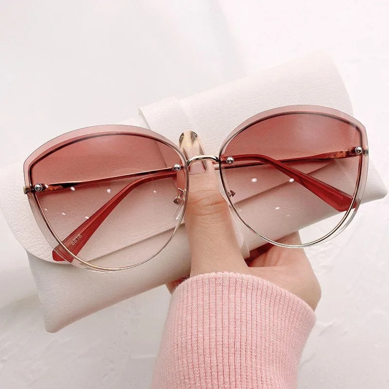 고품질 여성용 오벌형 무테 선글라스, 여성용 메탈 캣아 - Sunglasses Cat Eye 리뷰 및 가격